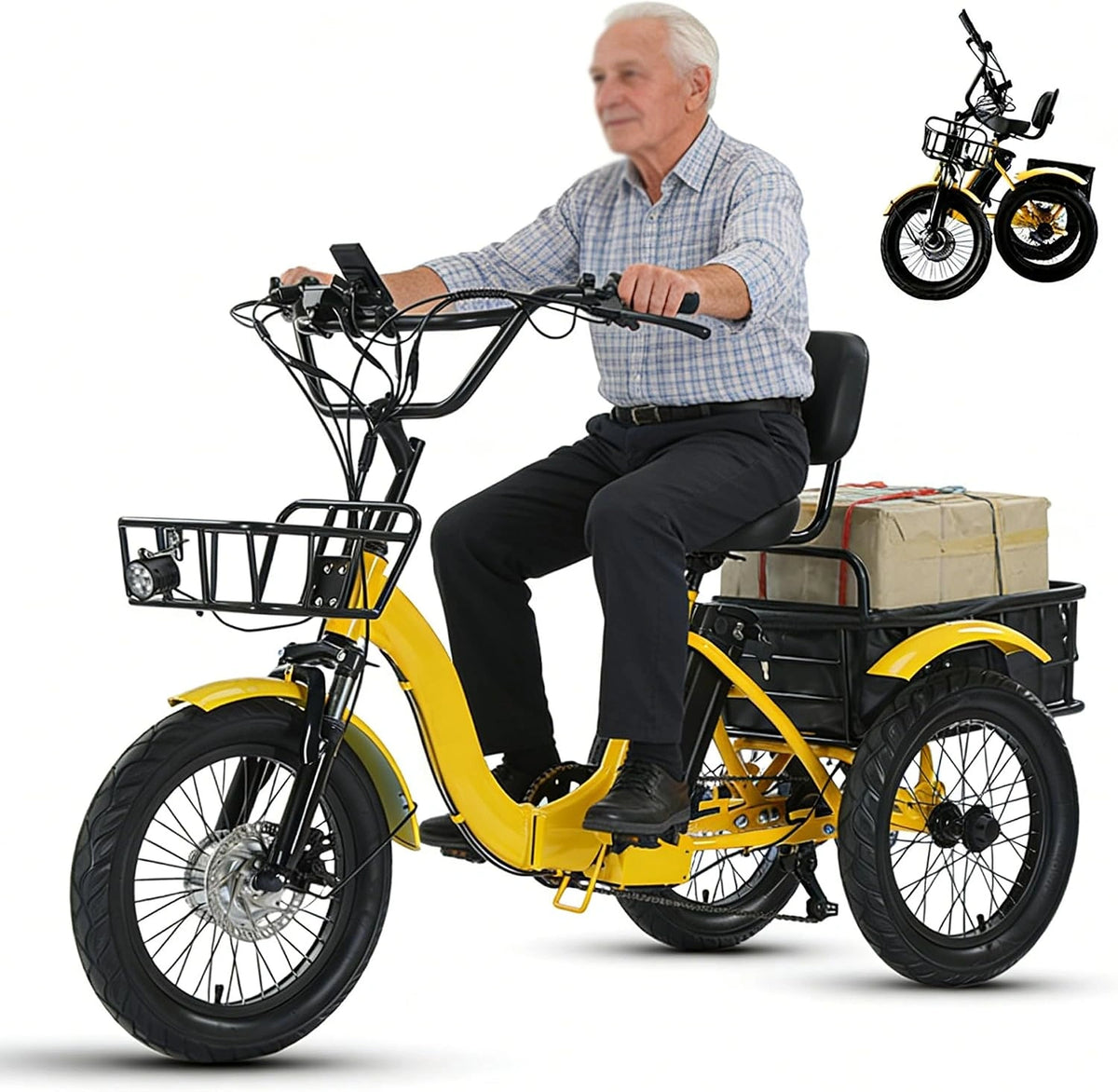 Triciclo, Prodotto per casa e tempo libero, 48V, 13Ah, 44 km, a LED, pieghevole