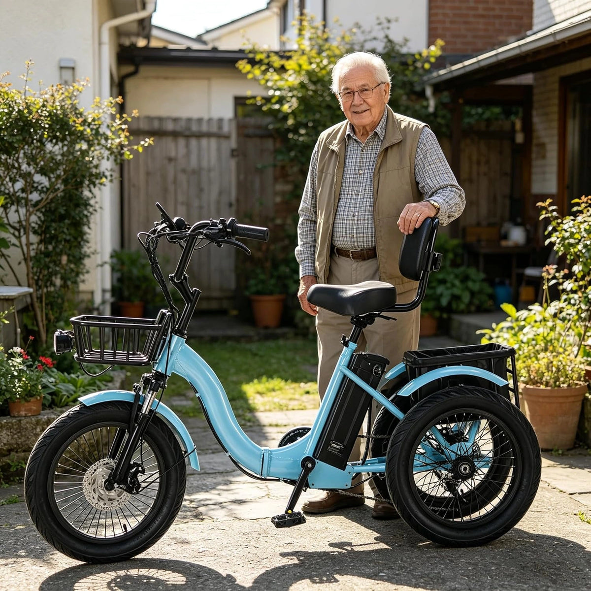 Triciclo, Batteria ricaricabile, 48 V, pieghevole