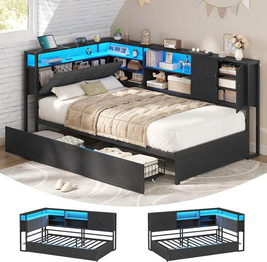 Letto, a LED, Nero