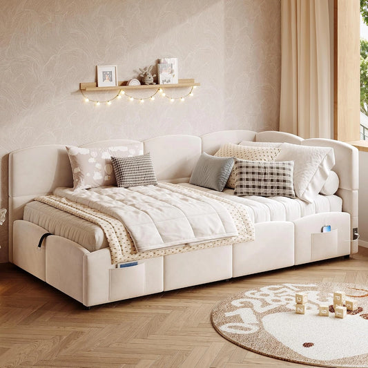 Merax, Letto, 200 cm, Beige